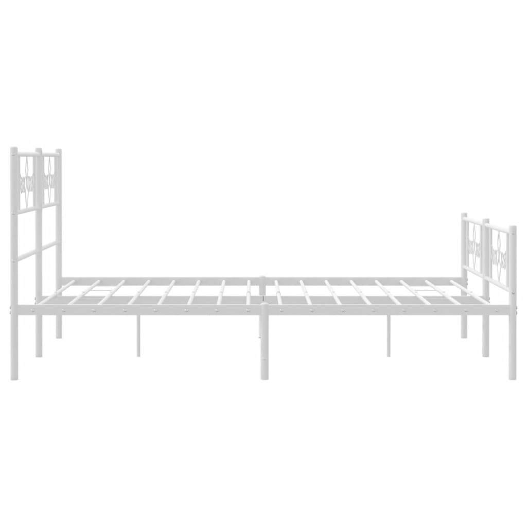 sengeramme med sengegavl og fodgærde 120x190 cm metal hvid