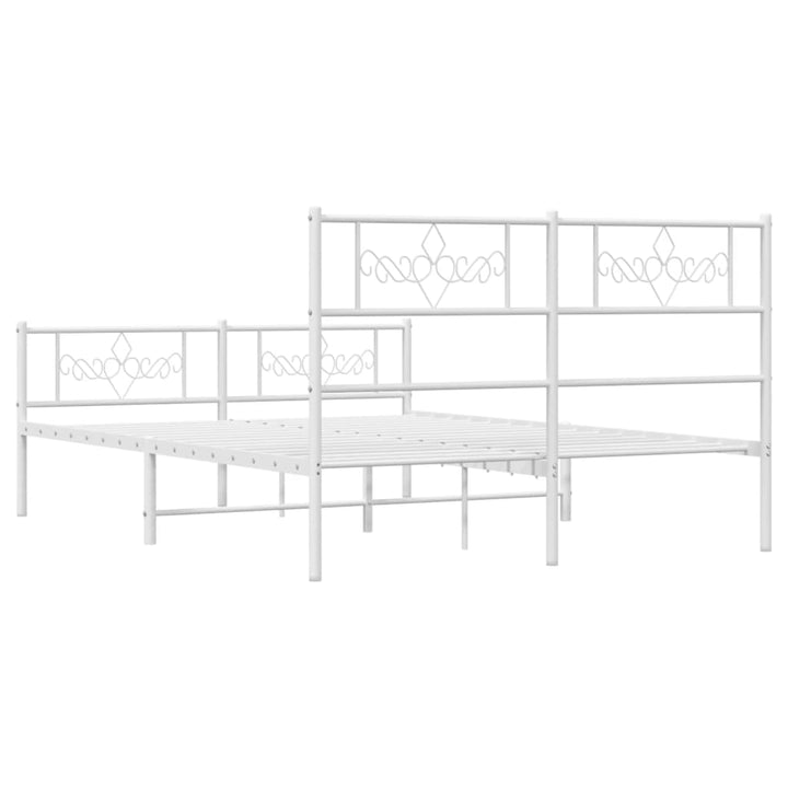 sengeramme med sengegavl og fodgærde 120x190 cm metal hvid