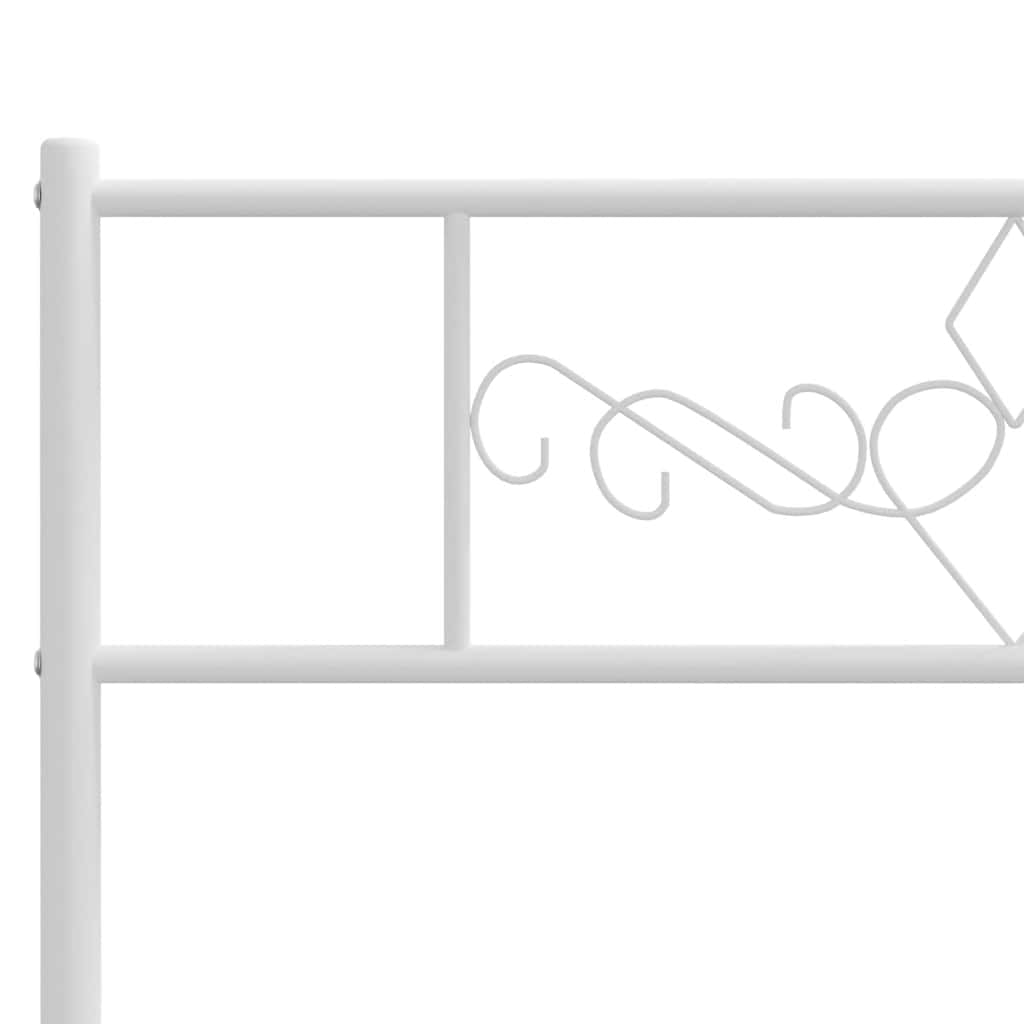 sengeramme med sengegavl og fodgærde 150x200 cm metal hvid