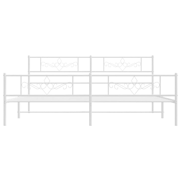 sengeramme med sengegavl og fodgærde 183x213 cm metal hvid