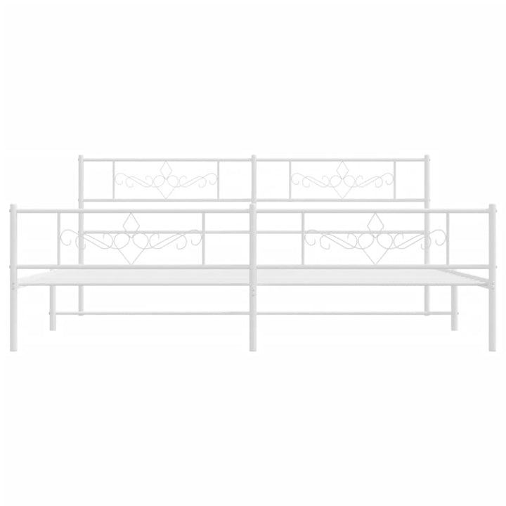 sengeramme med sengegavl og fodgærde 200x200 cm metal hvid