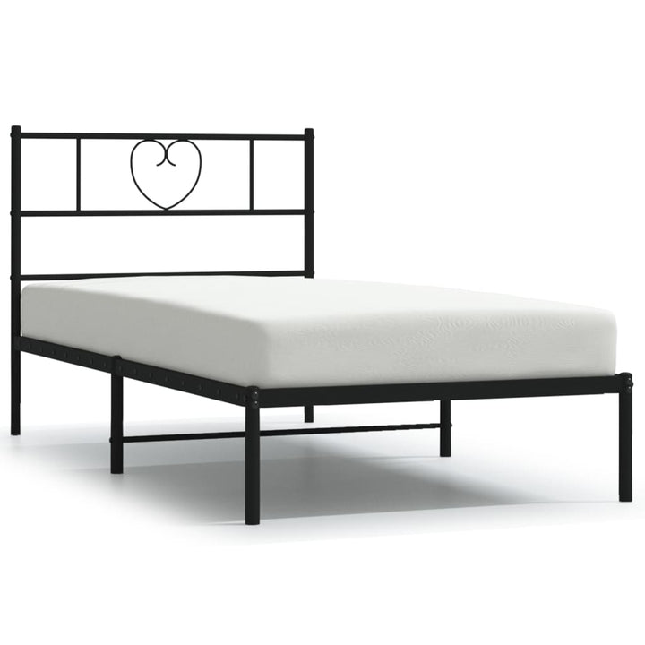 sengeramme med sengegavl 75x190 cm metal sort