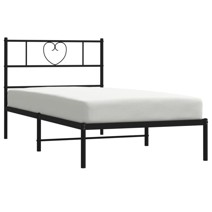 sengeramme med sengegavl 75x190 cm metal sort