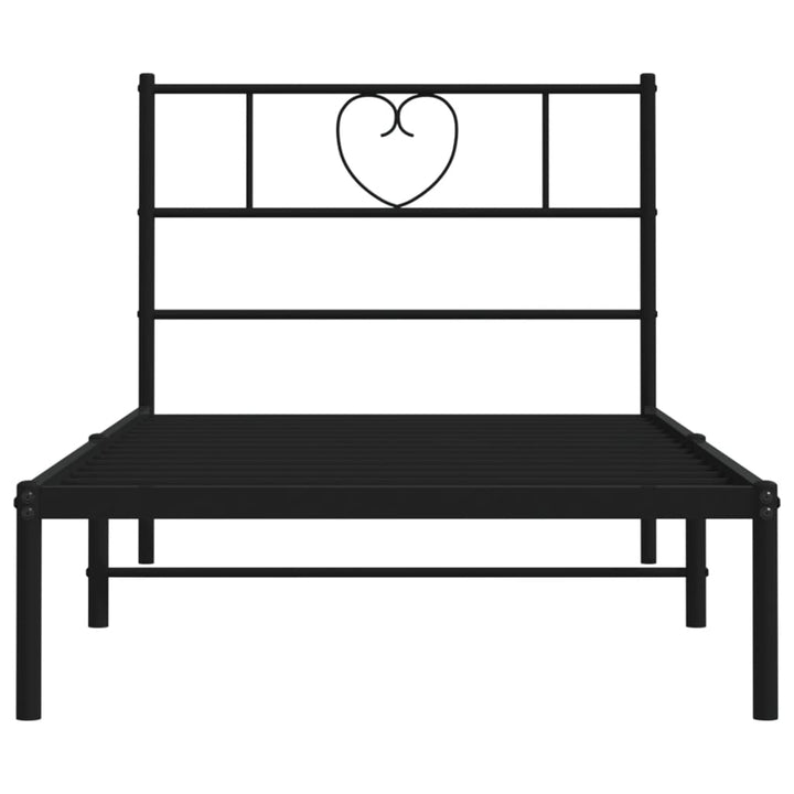 sengeramme med sengegavl 90x190 cm metal sort