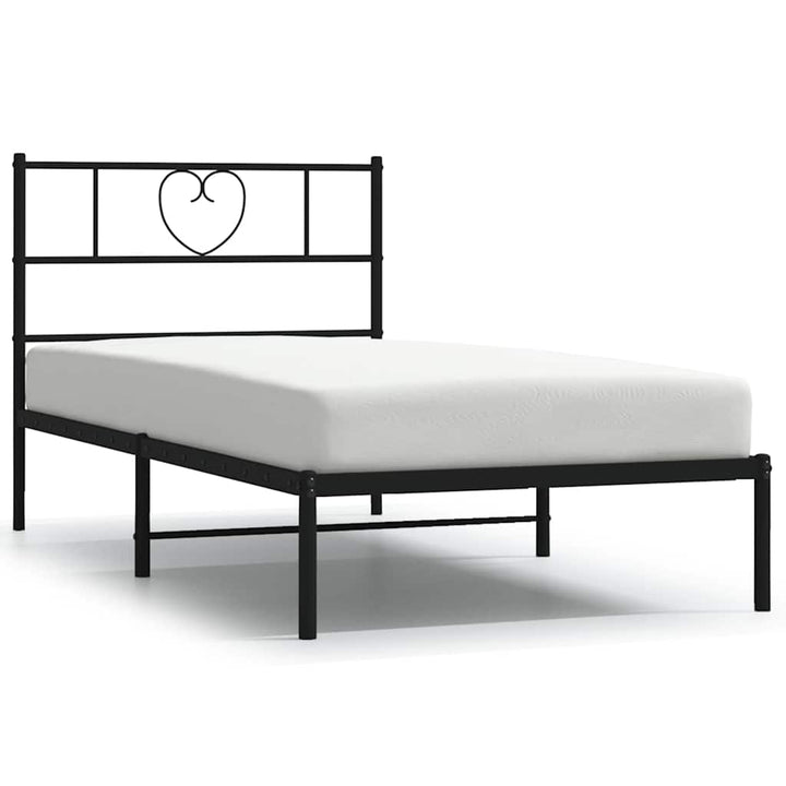 sengeramme med sengegavl 100x190 cm metal sort