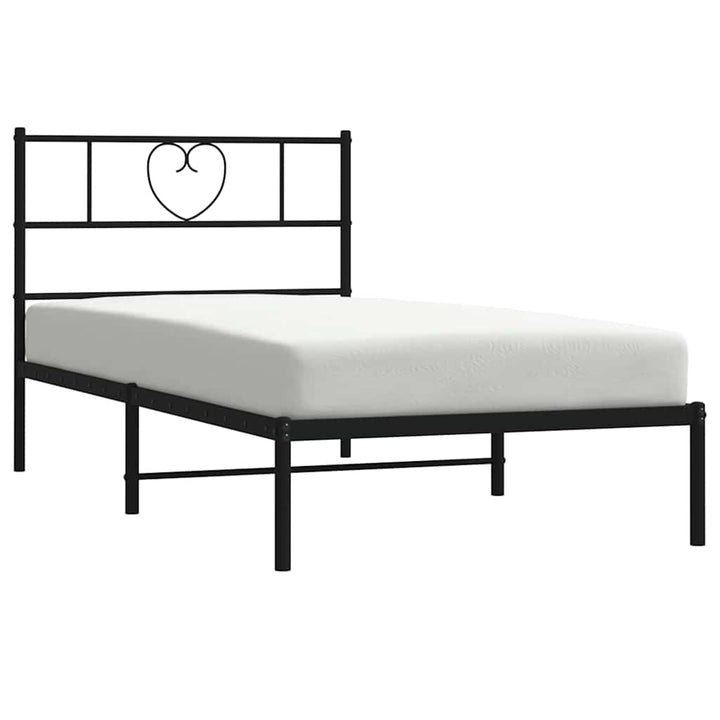 sengeramme med sengegavl 100x190 cm metal sort