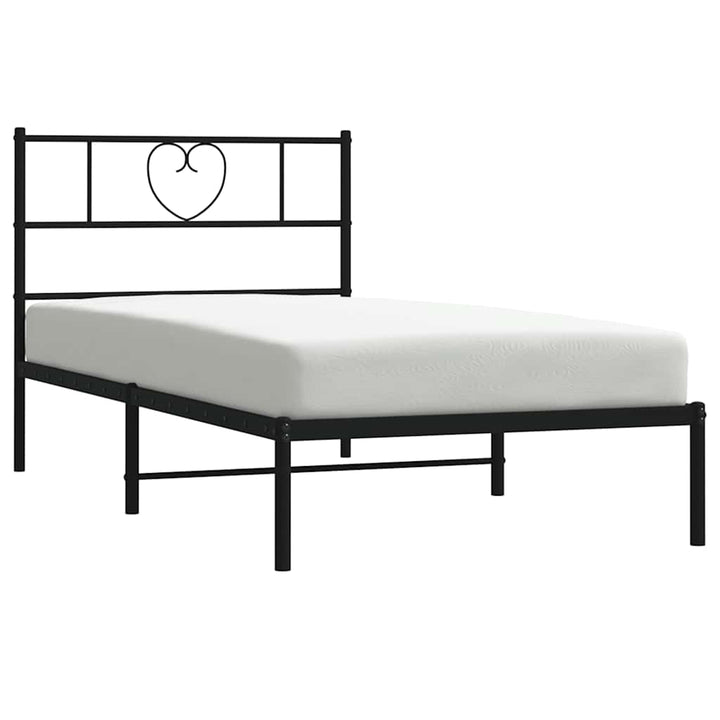 sengeramme med sengegavl 100x190 cm metal sort