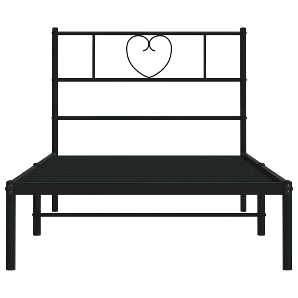 sengeramme med sengegavl 100x190 cm metal sort