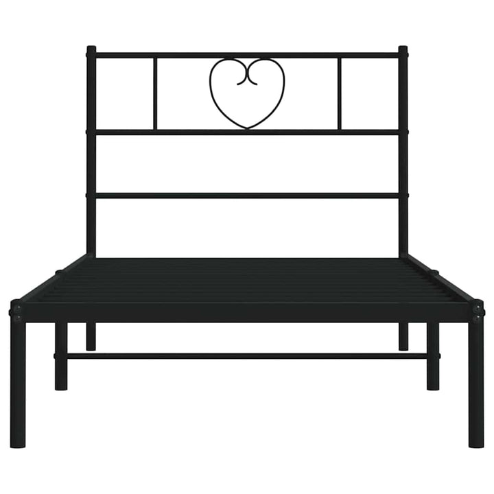 sengeramme med sengegavl 100x190 cm metal sort
