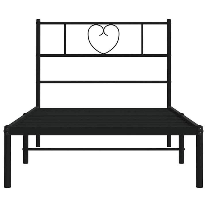 sengeramme med sengegavl 100x190 cm metal sort