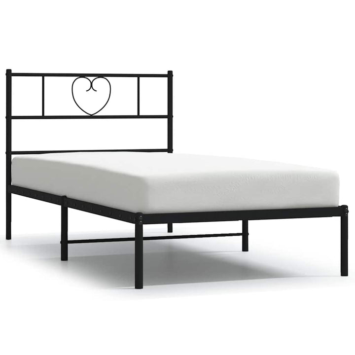 sengeramme med sengegavl 100x200 cm metal sort