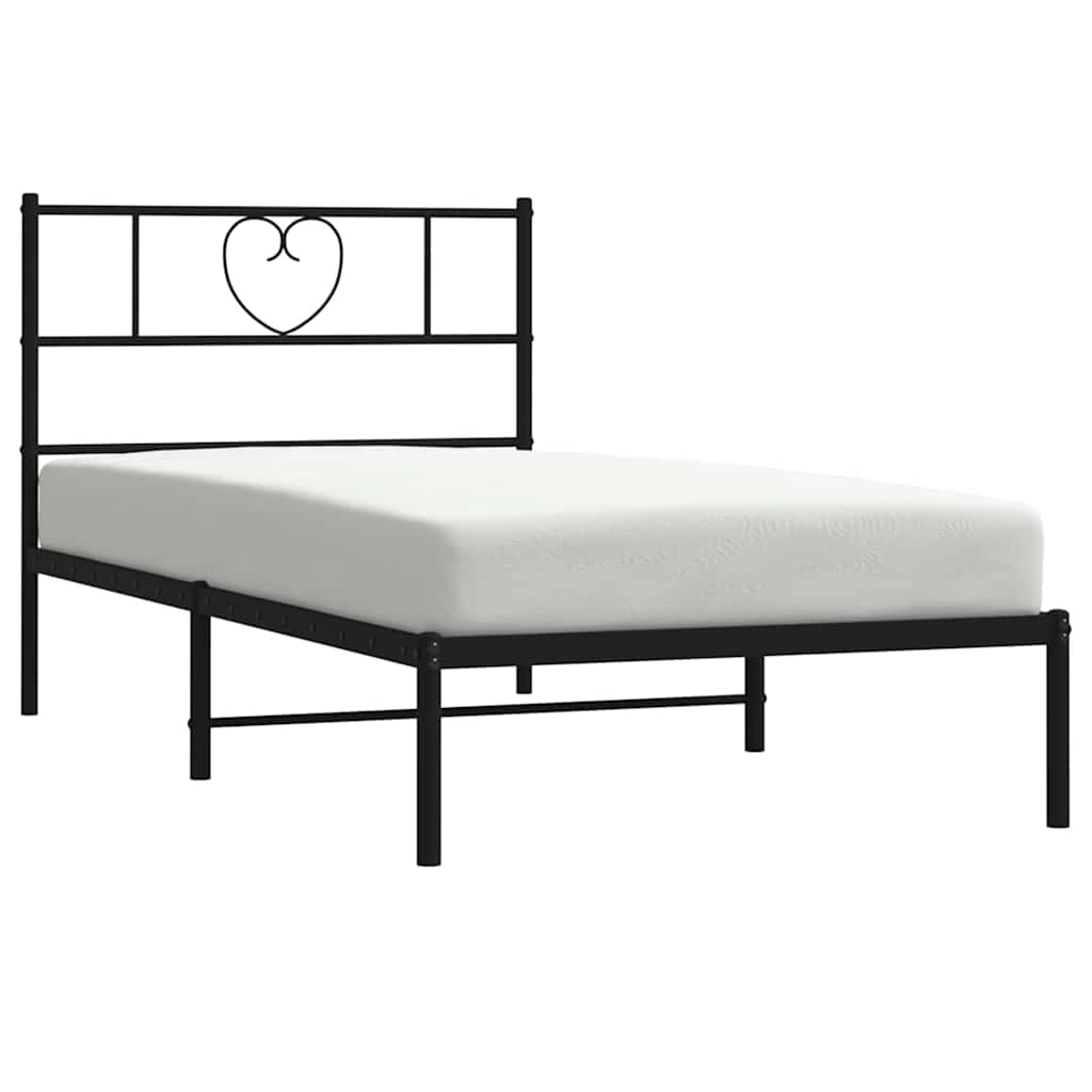sengeramme med sengegavl 100x200 cm metal sort