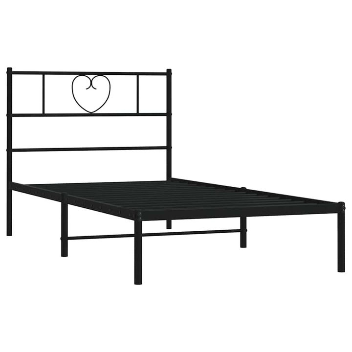 sengeramme med sengegavl 100x200 cm metal sort