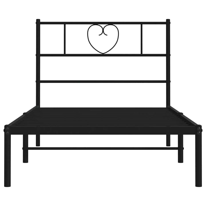 sengeramme med sengegavl 100x200 cm metal sort