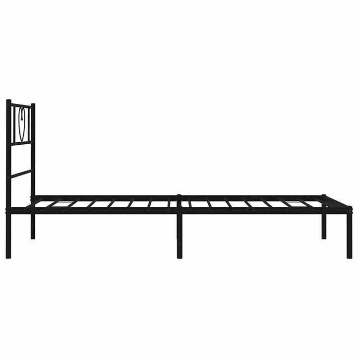 sengeramme med sengegavl 100x200 cm metal sort