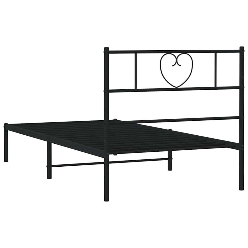 sengeramme med sengegavl 100x200 cm metal sort
