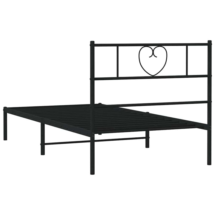 sengeramme med sengegavl 100x200 cm metal sort
