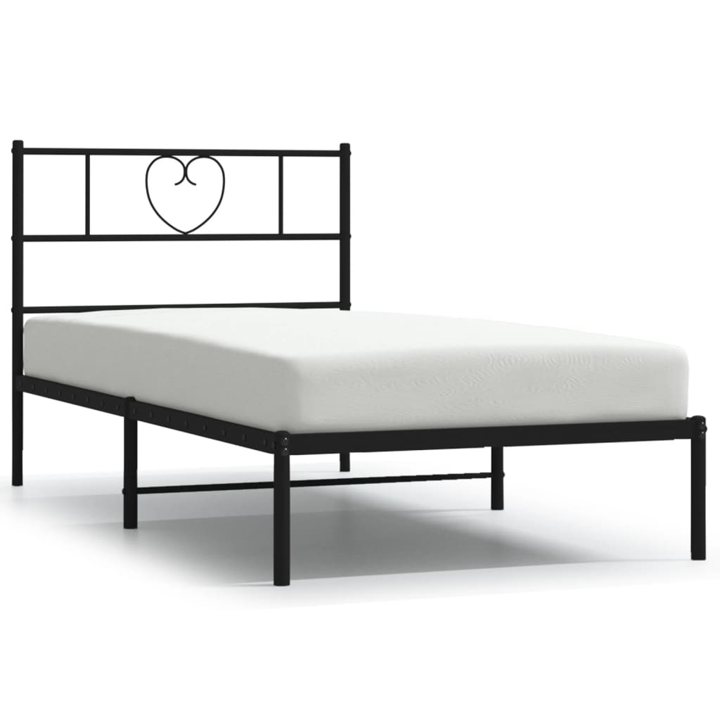 sengeramme med sengegavl 107x203 cm metal sort