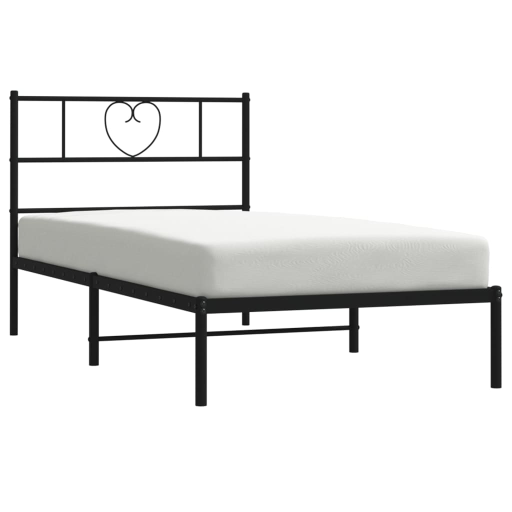 sengeramme med sengegavl 107x203 cm metal sort