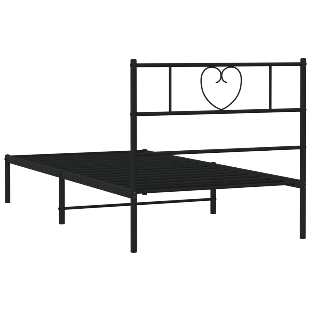 sengeramme med sengegavl 107x203 cm metal sort