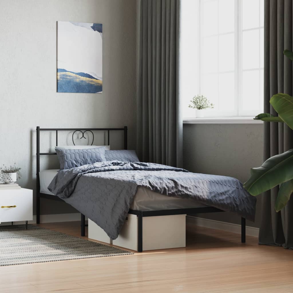 sengeramme med sengegavl 107x203 cm metal sort
