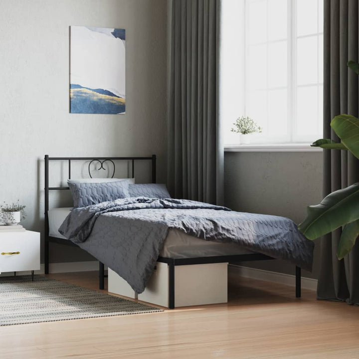 sengeramme med sengegavl 107x203 cm metal sort