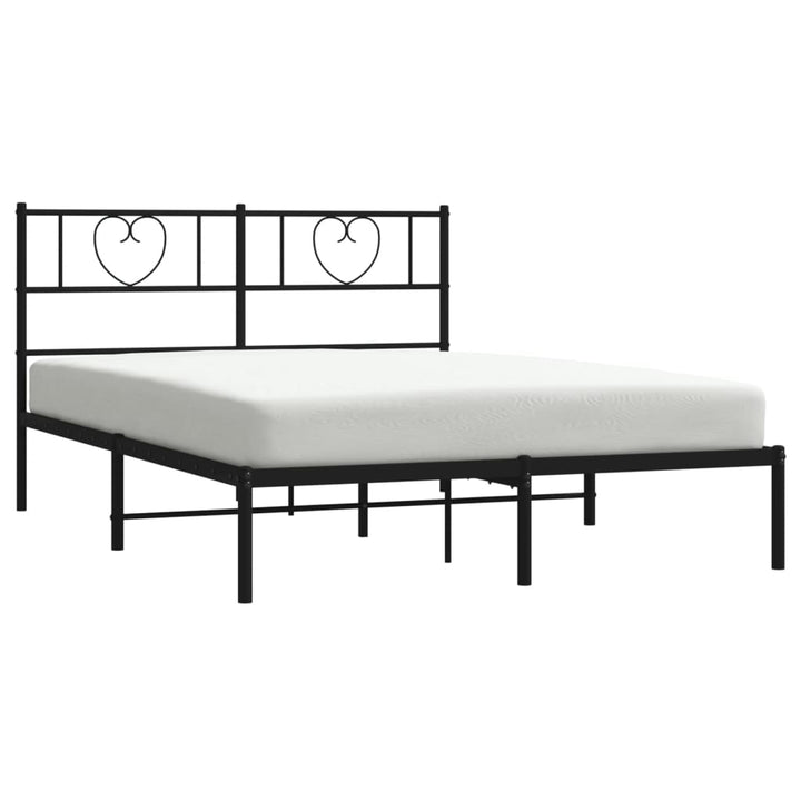 sengeramme med sengegavl 120x200 cm metal sort
