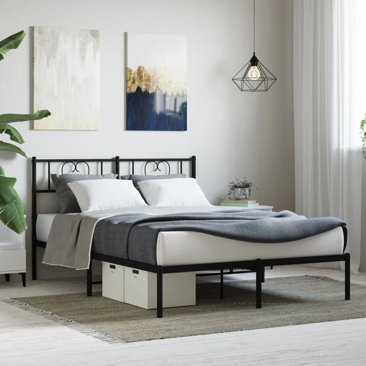sengeramme med sengegavl 120x200 cm metal sort