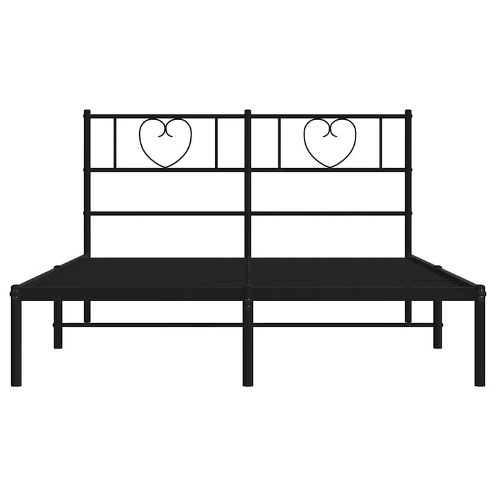 sengeramme med sengegavl 135x190 cm metal sort