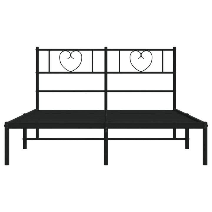 sengeramme med sengegavl 140x190 cm metal sort