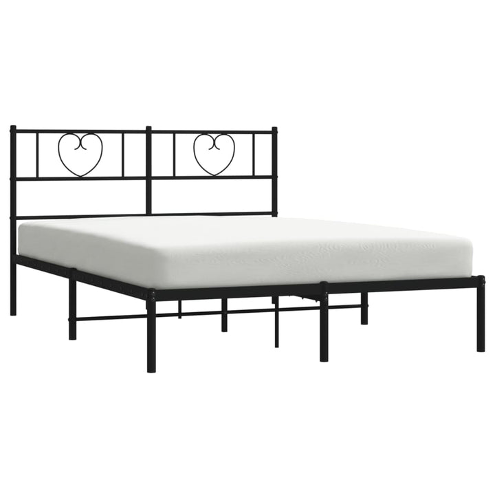 sengeramme med sengegavl 140x200 cm metal sort