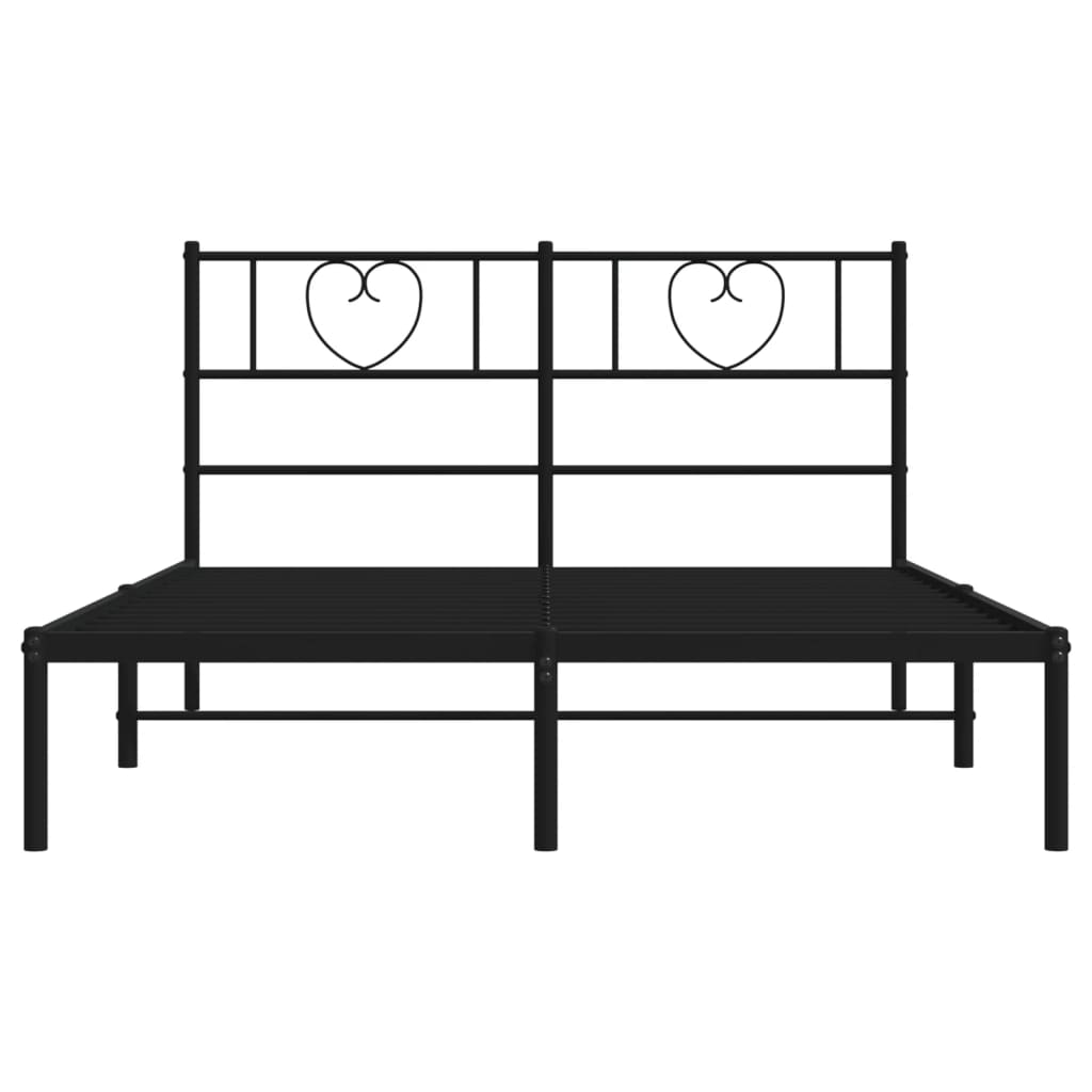 sengeramme med sengegavl 140x200 cm metal sort