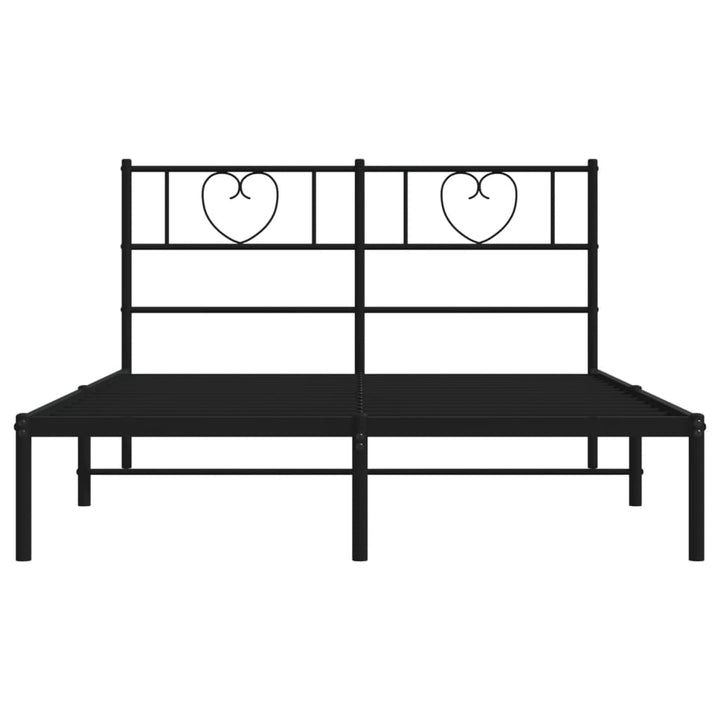 sengeramme med sengegavl 140x200 cm metal sort