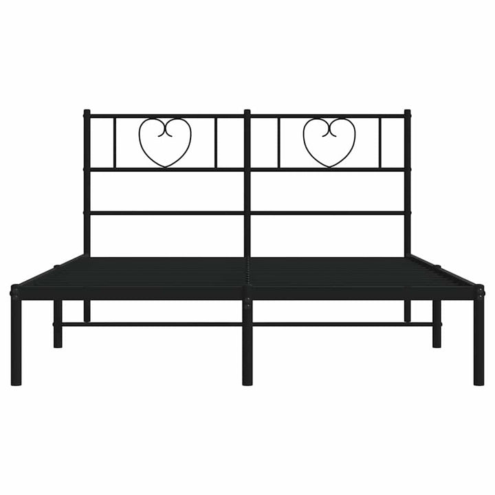 sengeramme med sengegavl 150x200 cm metal sort
