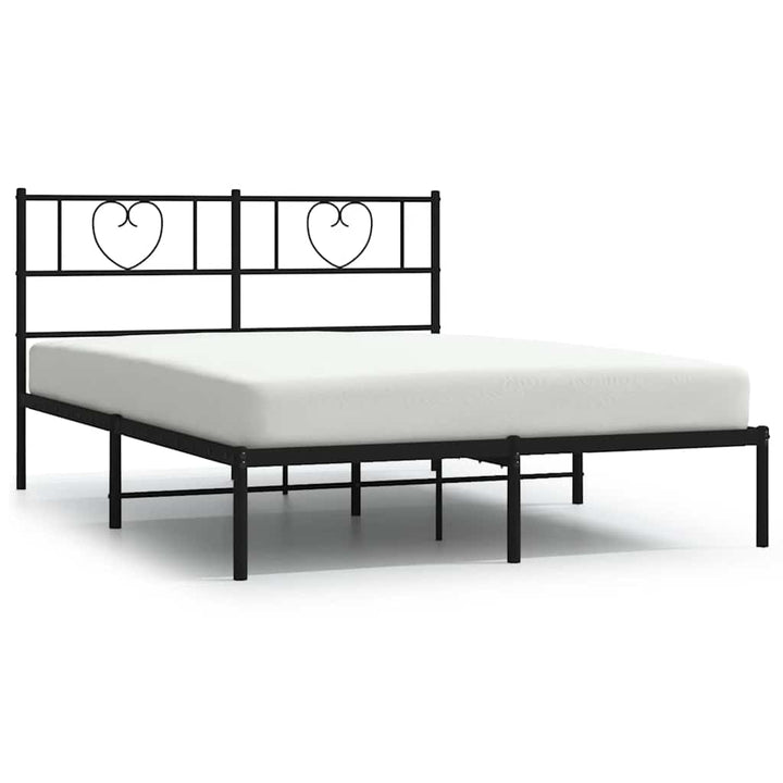 sengeramme med sengegavl 160x200 cm metal sort