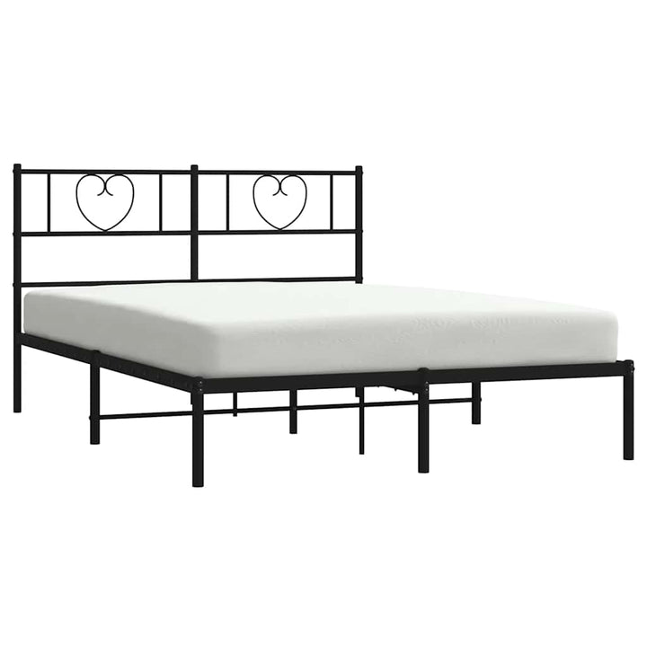 sengeramme med sengegavl 160x200 cm metal sort