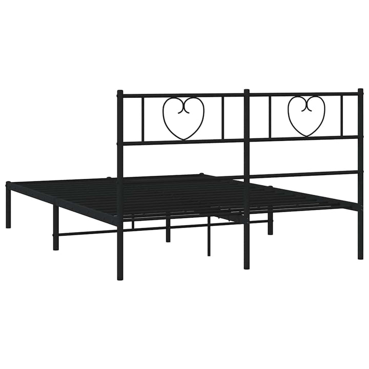 sengeramme med sengegavl 160x200 cm metal sort