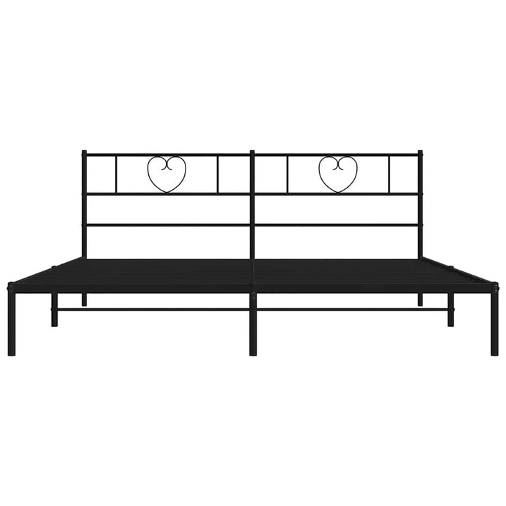 sengeramme med sengegavl 180x200 cm metal sort