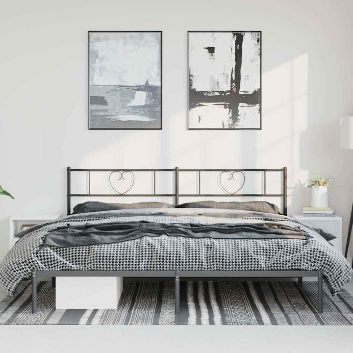 sengeramme med sengegavl 193x203 cm metal sort