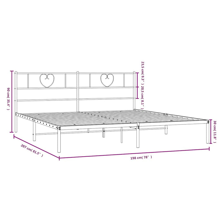 sengeramme med sengegavl 193x203 cm metal sort