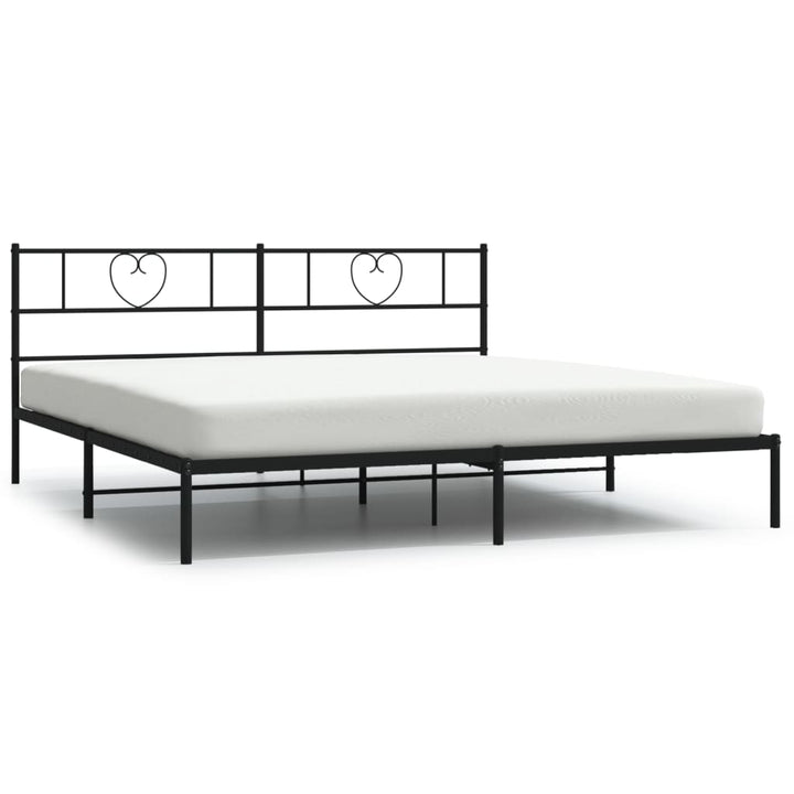 sengeramme med sengegavl 200x200 cm metal sort