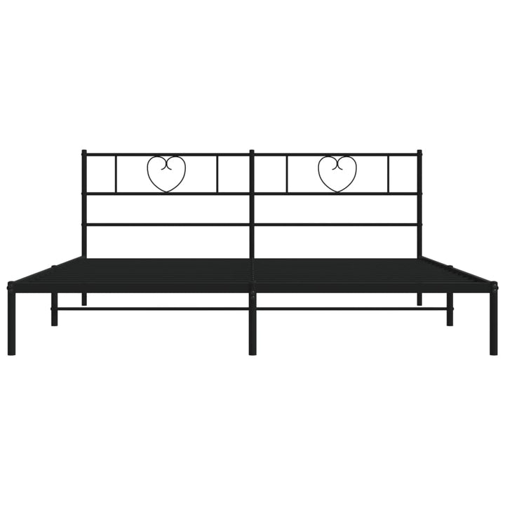 sengeramme med sengegavl 200x200 cm metal sort