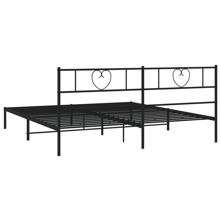 sengeramme med sengegavl 200x200 cm metal sort