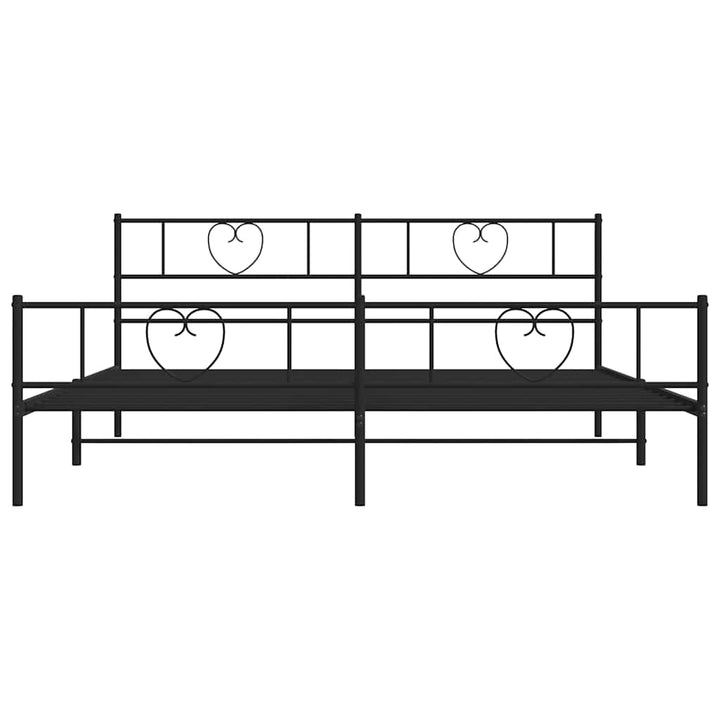 sengeramme med sengegavl og fodgærde 183x213 cm metal sort