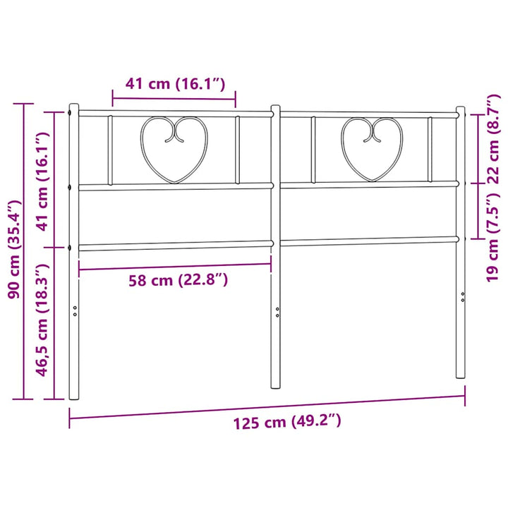 udskiftningsgavl 120 cm metal sort