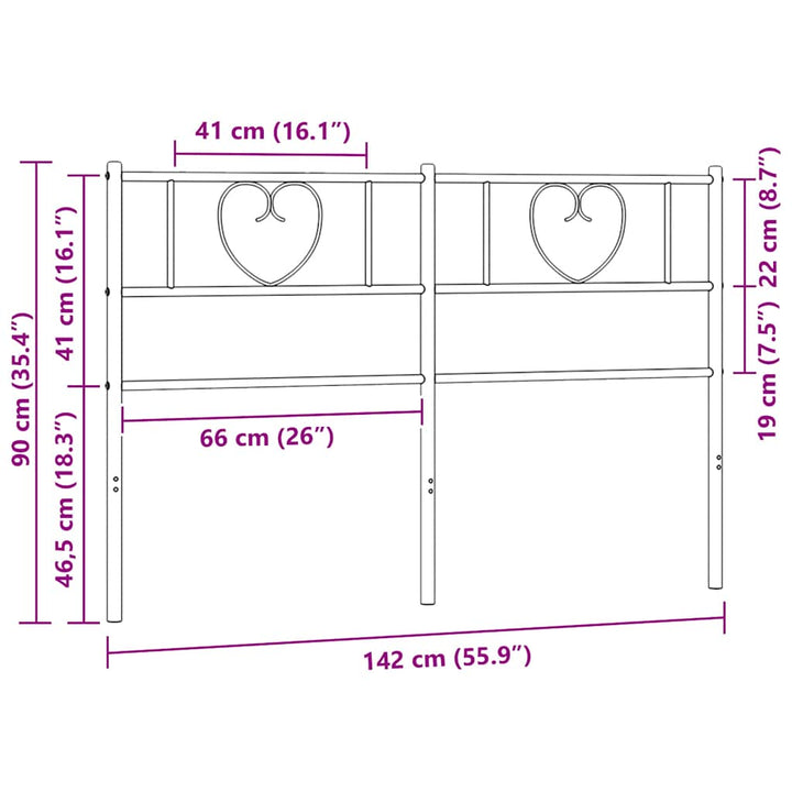 udskiftningsgavl 135 cm metal sort