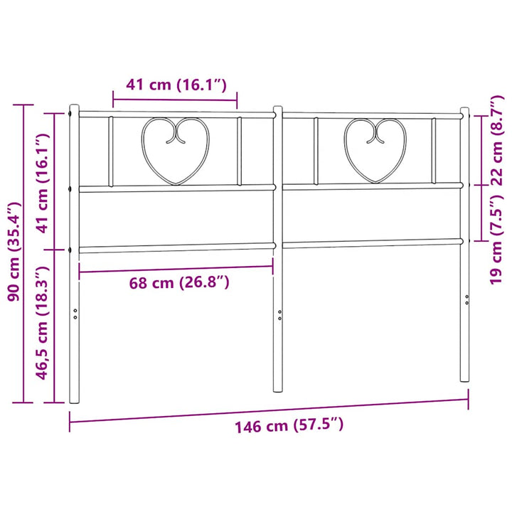 udskiftningsgavl 140 cm metal sort