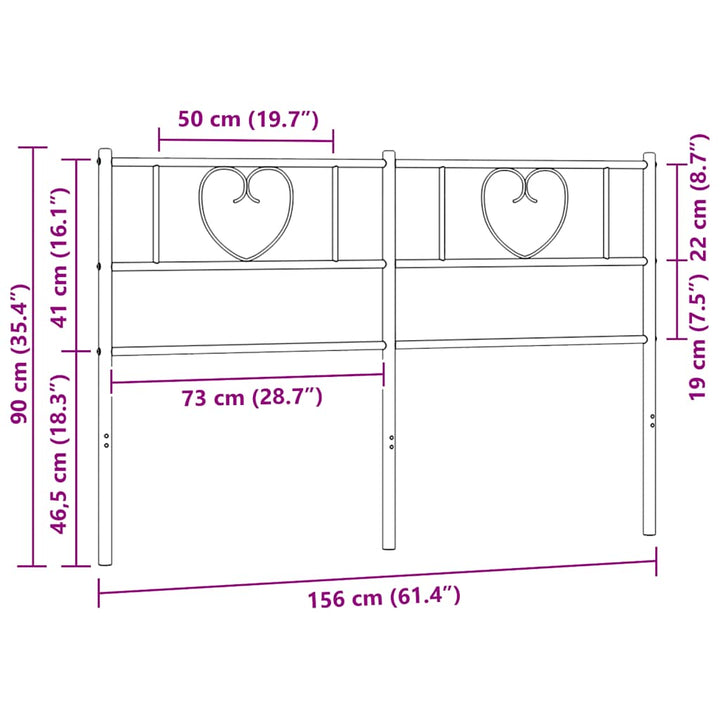 udskiftningsgavl 150 cm metal sort