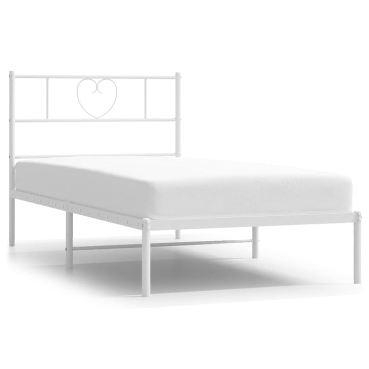 sengeramme uden madras med hovedgærde 75x190 cm hvid