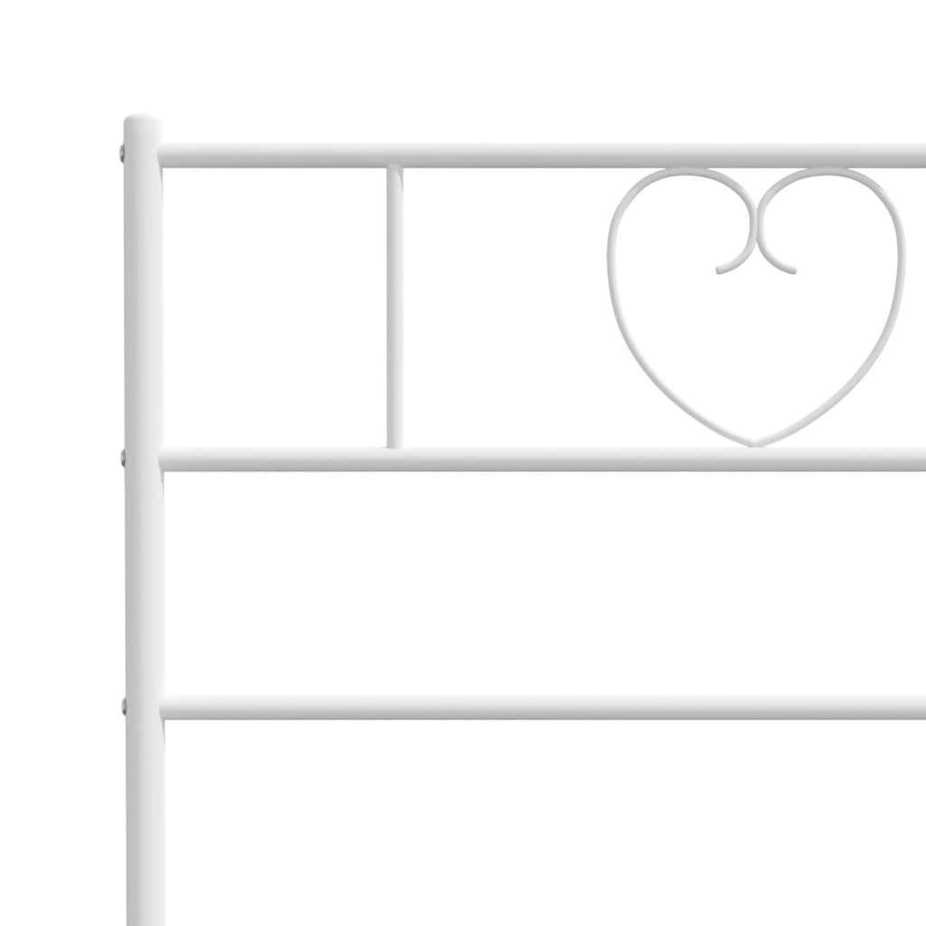 sengeramme med sengegavl 135x190 cm metal hvid